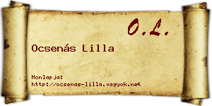 Ocsenás Lilla névjegykártya